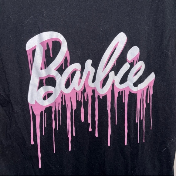Barbie Drip Logo Black and Pink Tee - Picture 2 of 5